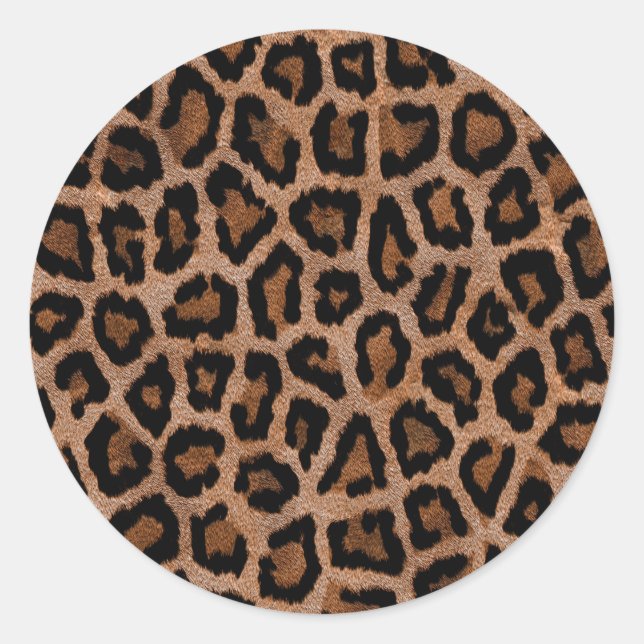 Chic Trendy Leopard Pattern Runder Aufkleber (Vorderseite)