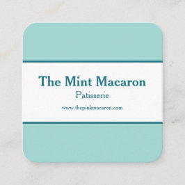 Chic & Trendy Macaron Mint Blauer Moderner Minimal Quadratische Visitenkarte