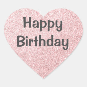 Chic & Trendy Rose Gold Glitzer Glitzern Monogram Herz-Aufkleber