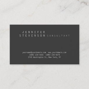 Chic Trendy Stylish Gray Clean Business Card Visitenkarte