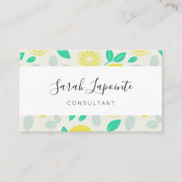 Chic & Trendy Summer Lemon Muster in Creme Visitenkarte
