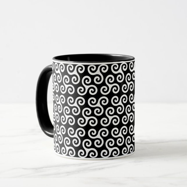 Chic Triple Spiral Celtic triskele Symbol Muster Tasse (Vorderseite Links)