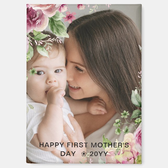 Chic Tropical Boho Floral Mutter's Day Geschenk Ma Magnet (Vorderseite)