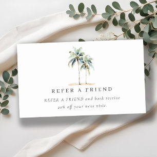 Chic Tropical Coastal Palm Trees Ein Freund Visitenkarte
