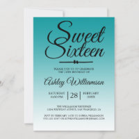 Chic Tropical Green Ombre Sweet 16 16. Geburtstag