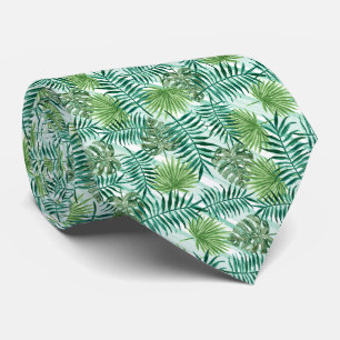 Chic Tropical Green Palm Tree Blätter Summer Art Krawatte