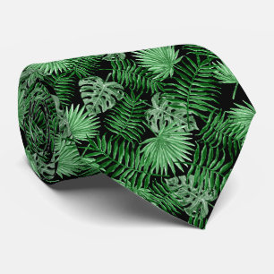 Chic Tropical Green Palm Tree Blätter Summer Art Krawatte