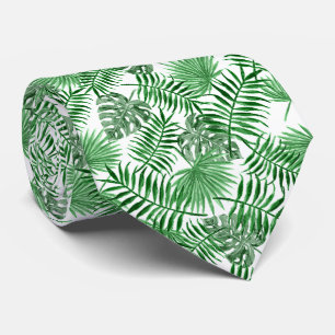 Chic Tropical Green Palm Tree Blätter Summer Art Krawatte