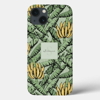 Chic Tropical Green Yellow Banana Leaf Muster Case-Mate iPhone Hülle