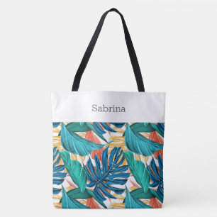 Chic Tropical Mit Monogramm Tote Bag