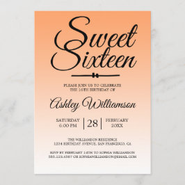 Chic Tropical Orange Ombre Sweet 16 16. Geburtstag Einladung