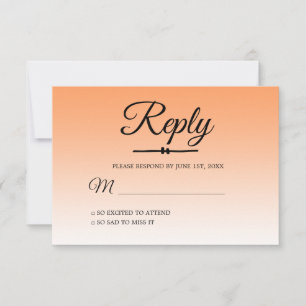 Chic Tropical Orange Ombre Sweet 16 RSVP Einladung