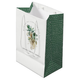 Chic Tropical Watercolor Palm Trees Brautparty Mittlere Geschenktüte