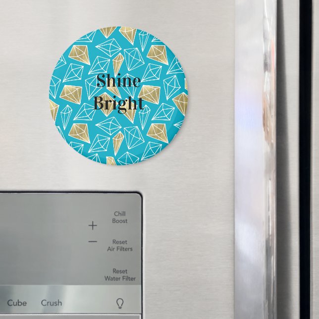Chic türkis aqua blau Gold Diamanten Weihnachten Magnet (In Situ (Kühlschrank))
