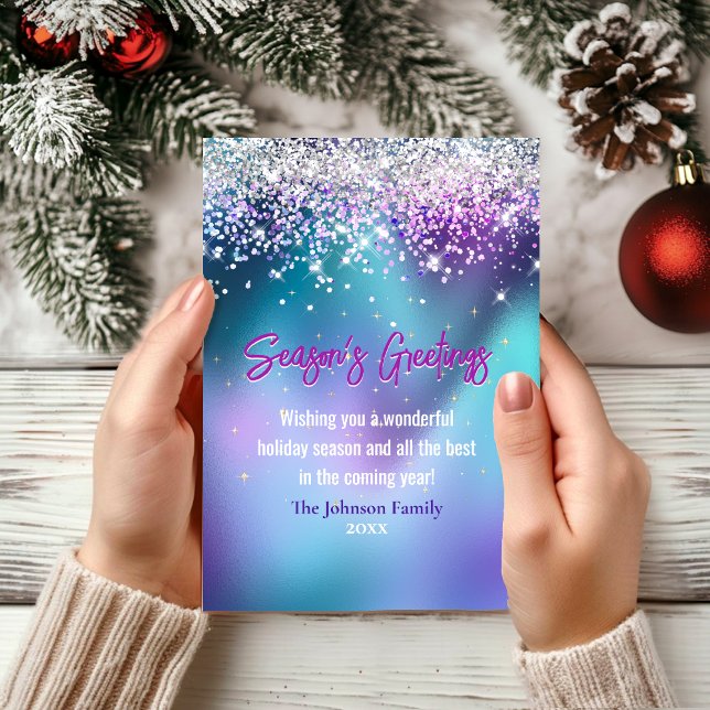 Chic türkis lila Glitzer Weihnachten Neues Jahr (Von Creator hochgeladen)