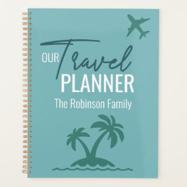 Chic Türkis modern Custom Travel Planner Planer