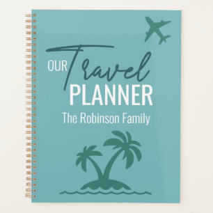 Chic Türkis modern Custom Travel Planner Planer