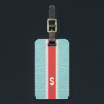Chic türkise abstrakte geometrische Muster Monogra Gepäckanhänger<br><div class="desc">Das elegante, moderne und elegante Design des türkisblauen geometrischen abstrakten Musters, das niedliche zeitgenössische abstrakte geometrische Muster in türkisfarbenem Blau und Rot Streifen verleihen diesem feinen Design ein zeitgemäßes und klassisches Aussehen. Coole einzigartige Geschenke für sie. Benutzerdefiniert das personalisierte Monogramm mit Ihren eigenen Initialen oder Namen, können Sie auch klicken...</div>