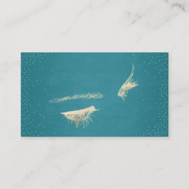 Chic Turquoise Eyelash Extensions Visitenkarte (Vorderseite)