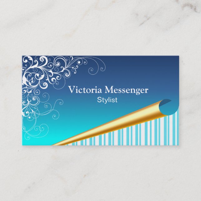 Chic Turquoise optische Illusion Business Card Visitenkarte (Vorderseite)