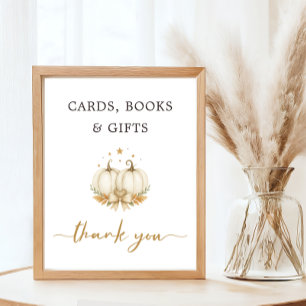 Chic Twin Pumpkind Baby Shower Karte Buch Geschenk Poster