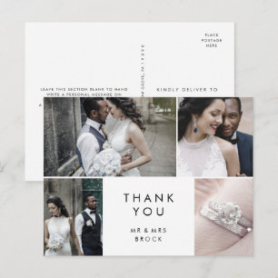 Chic Typografie 4 Foto-Vorlage Vielen Dank Postkarte