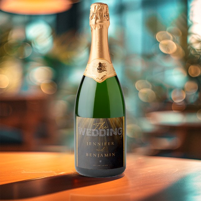 Chic Typografie Black and Gold Luxuriöse Hochzeit (Von Creator hochgeladen)