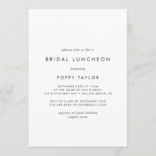 Chic Typografie Bridal Luncheon Einladung