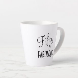 Chic Typografie Fifty & FABULOUS! 50. Geburtstag Milchtasse