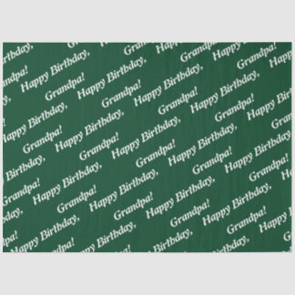 Chic Typografie Green Happy Geburtstag, Opa! Seidenpapier