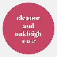 Chic Typografie Magenta Red Ivory Custom Wedding