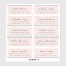 Chic Typografie Pink Wedding Guest Address Labels
