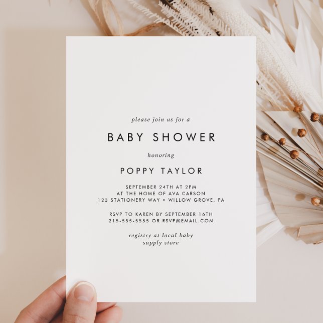 Chic Typografy Baby Shower Einladung (Von Creator hochgeladen)