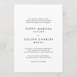 Chic Typografy Bold Name Traditionelle Hochzeit Einladung