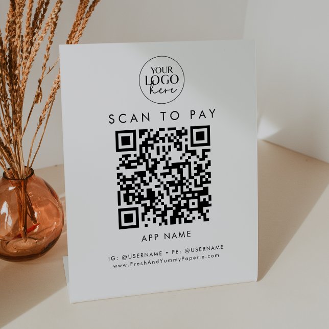 Chic Typografy Business Logo Scan zu bezahlen Sockelschild (Von Creator hochgeladen)