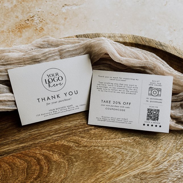 Chic Typografy Business Logo Vielen Dank für Ihre  Begleitkarte (Von Creator hochgeladen)