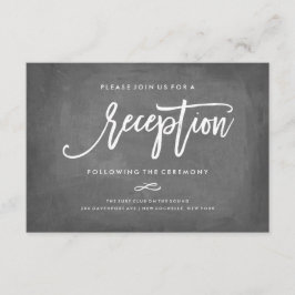 Chic Typografy Chalkboard Empfang Unterkunft Begleitkarte