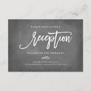 Chic Typografy Chalkboard Empfang Unterkunft Begleitkarte