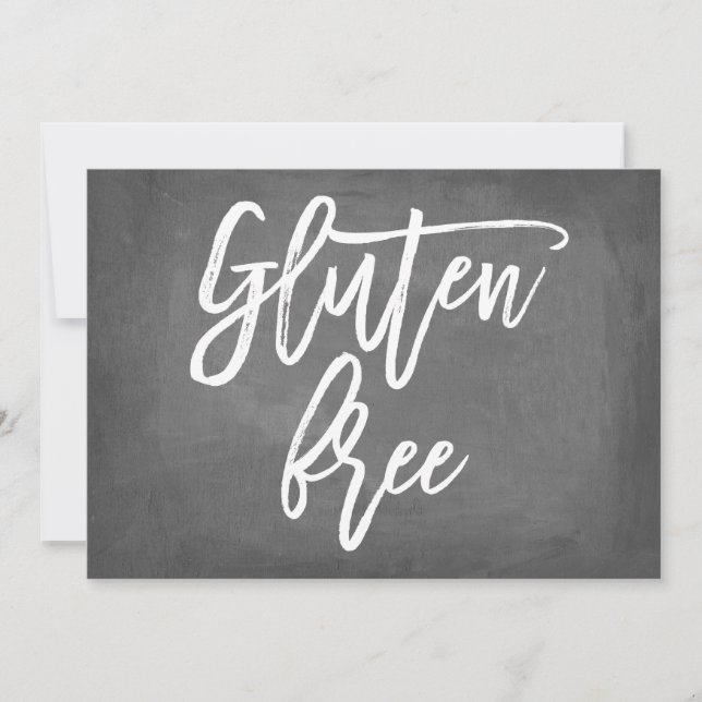 Chic Typografy Chalkboard glutenfreie Printwerbung Einladung (Vorderseite)