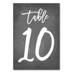 Chic Typografy Chalkboard Tischnummer Tabelle 10
