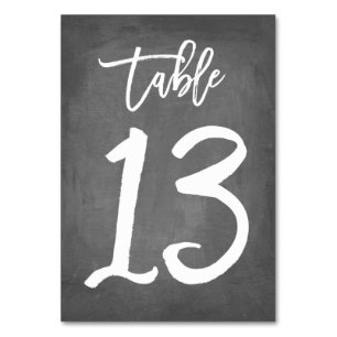 Chic Typografy Chalkboard Tischnummer   Tabelle 13