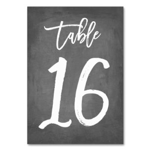 Chic Typografy Chalkboard Tischnummer   Tabelle 16