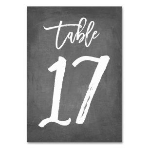Chic Typografy Chalkboard Tischnummer   Tabelle 17