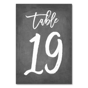 Chic Typografy Chalkboard Tischnummer   Tabelle 19