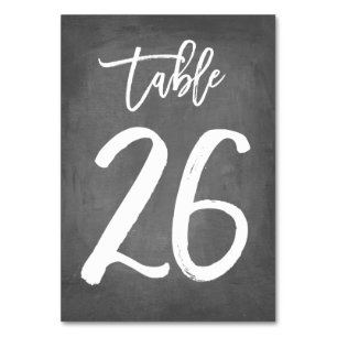 Chic Typografy Chalkboard Tischnummer   Tabelle 26
