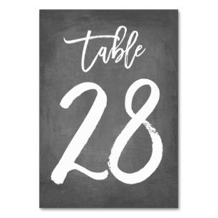 Chic Typografy Chalkboard Tischnummer   Tabelle 28