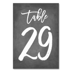 Chic Typografy Chalkboard Tischnummer   Tabelle 29