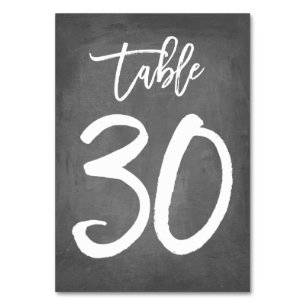 Chic Typografy Chalkboard Tischnummer   Tabelle 30