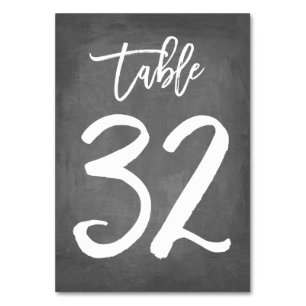 Chic Typografy Chalkboard Tischnummer Tabelle 32