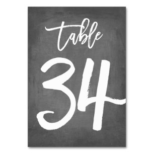 Chic Typografy Chalkboard Tischnummer   Tabelle 34